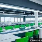 지속가능성 목표 SDGs 와 컨설팅 적용법 - A modern textile factory interior showcasing advanced automation processes to optimize energy and ma...