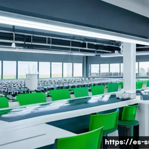 지속가능성 목표 SDGs 와 컨설팅 적용법 - A modern textile factory interior showcasing advanced automation processes to optimize energy and ma...