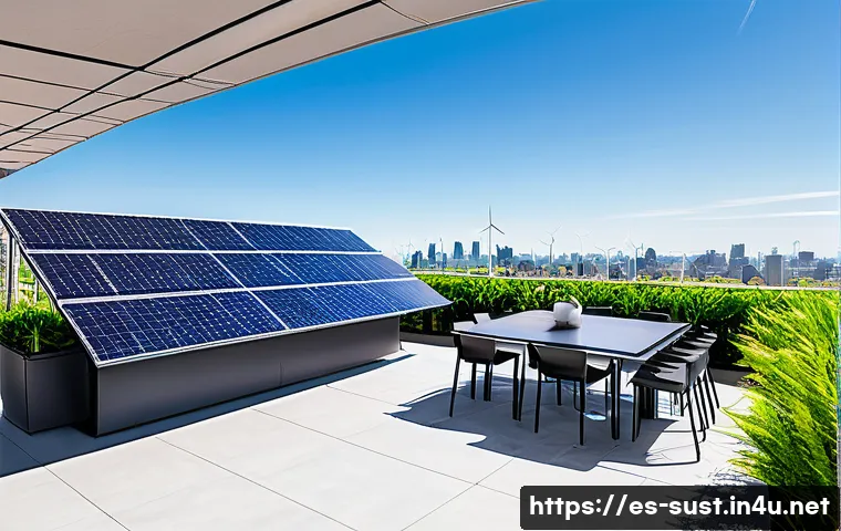 지속가능성 경영 컨설팅의 주요 이슈 - A modern corporate office rooftop with sleek solar panels installed under a bright clear sky in a La...